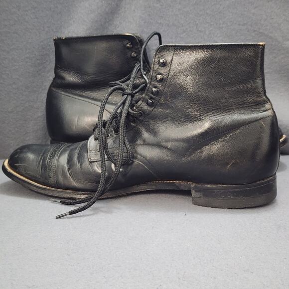 Stacy Adams Mens 9D Black Leather Lace Up Dress Boots Cap Toe main image 7